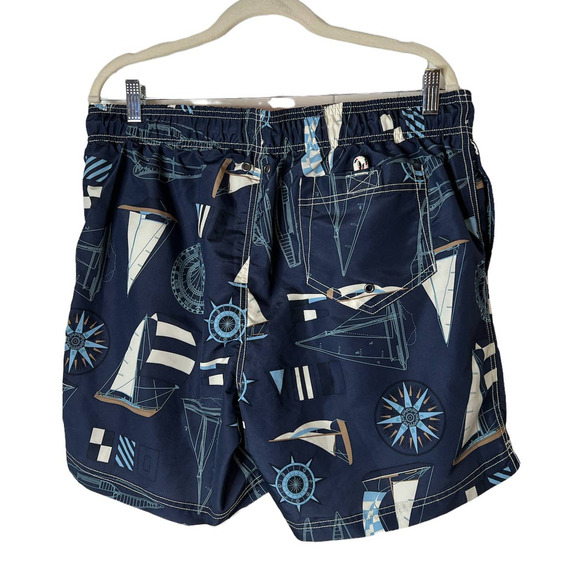 Lands' End Swim Trunks in a Blue and White Nautical Theme Size Large 36-38 - Picture 2 of 4
